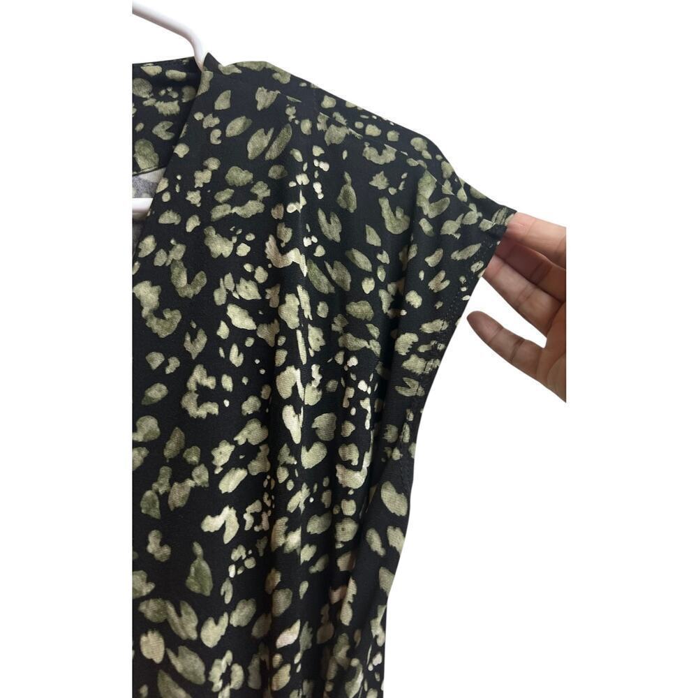 Tommy Bahama Wild One Faux Wrap Dress Black Tan Small - Picture 5 of 9